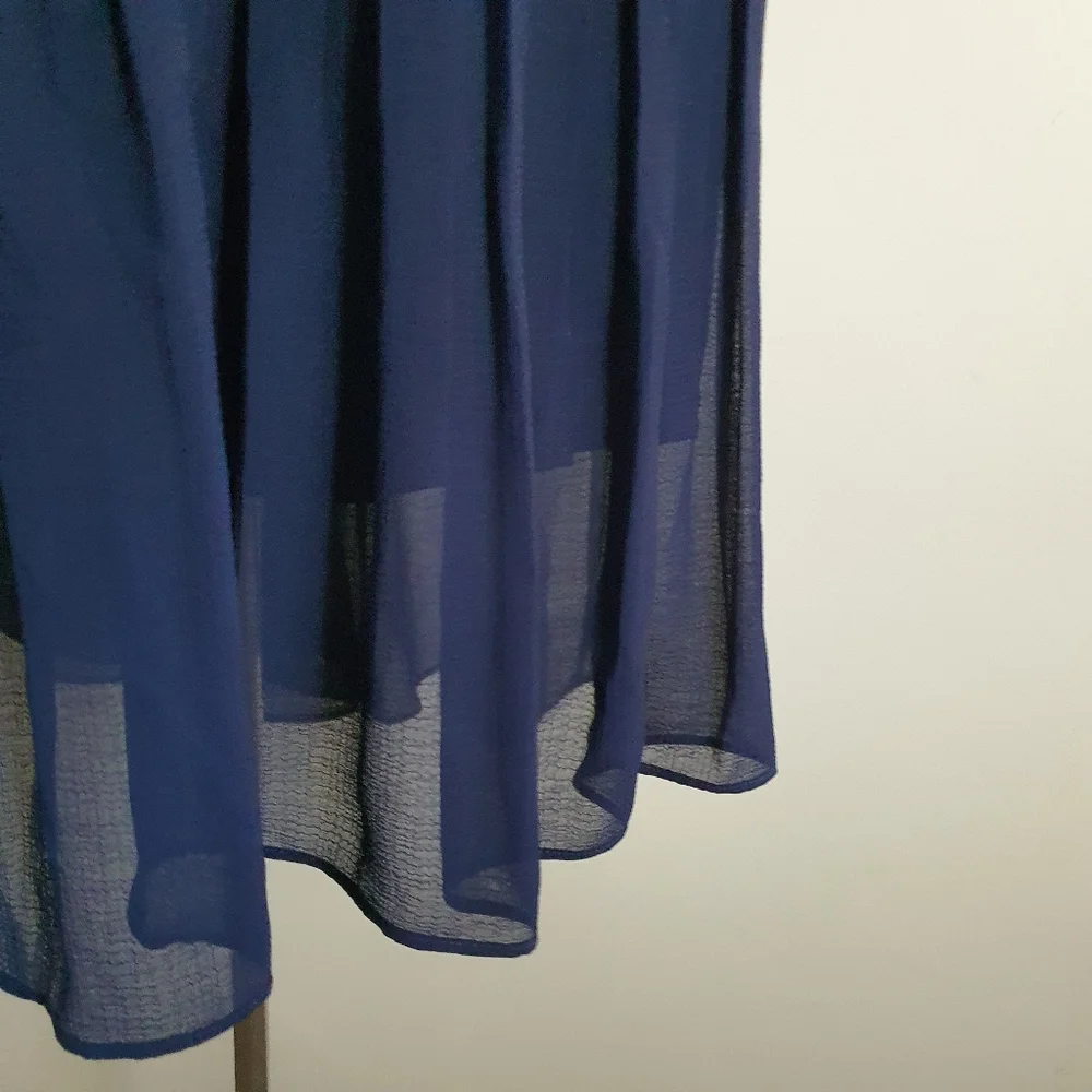 Uniqlo Blue Pleated Midi Skirt Size 10 - Picture 7 of 7
